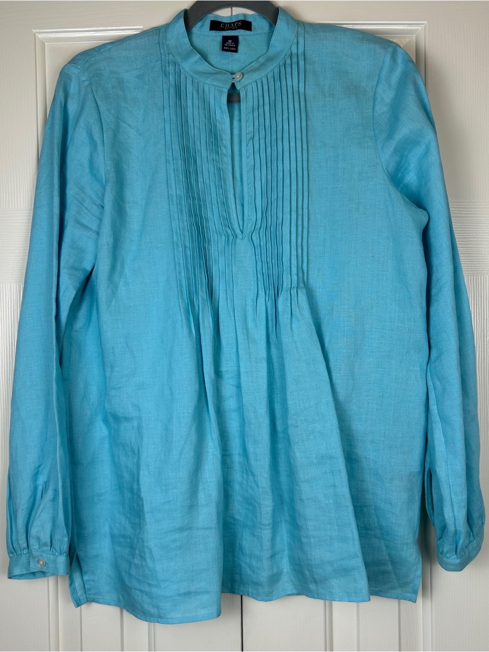 Vintage Chaps 100% Linen Blouse Top